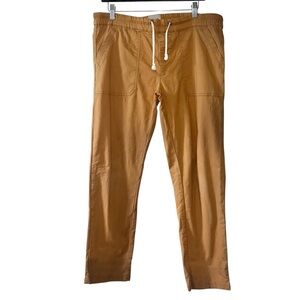 Pact Men’s Ochre (Yellow/Gold) Woven Twill Utility Drawstring Waist Pants-Medium